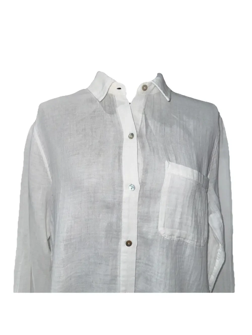 RAILS Women’s Ellis Button-Up Gauze Shirt in White-Size Medium - Picture 6 of 15